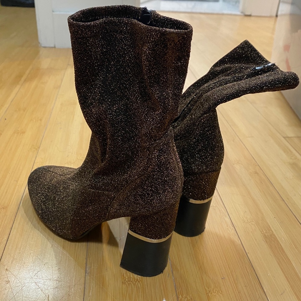 Design Lab shimmery bronze boots